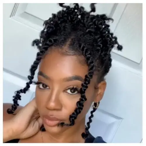 Produktbild: Short Passion Twist Hair Pretwisted Passion Twist Häkeln Haar Deep Wave Braiding Braids Häkeln Haar Passion Twist Synthetische Häkeln Twist Haarverlängerung(14Inch, 1B#)