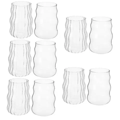 Produktbild: SHOWERORO 10 Stk Molliges Glas Glasbecher-Set Trinkgläser für zuhause saftglas Kaffeeglas Trinkglas Saftgläser Bargläser schnapsgläser brille Saftbehälter Teetasse aus Glas Transparent