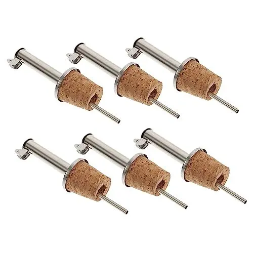 Produktbild: SHOWERORO 10 Stk Weinflaschenkorken flaschenöffner bottle opener korkenzieher Rotwein Ausgießer Spirituosenspender praktischer Weinauslauf Ausgießer für Wein stoppen Rostfreier Stahl Silver