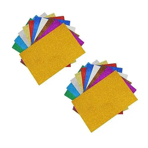 Produktbild: SHOWERORO Glitzerblätter in Verschiedenen Farben A4 Handgefertigt Bastelaufkleber Helle Textur Für Schulprojekte Kunstherstellung 10 Stück
