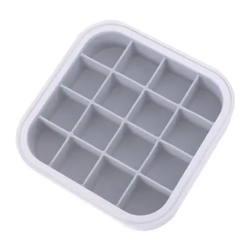 Produktbild: SHOWERORO 16gitter Silikon Eiswürfelform Mit Deckel Multifunktionale Eiswürfel-maker Für Cocktails Whisky Und Diy-projekte Lebensmittelechtes Material Stapelbar Einfach Zu Entnehmen