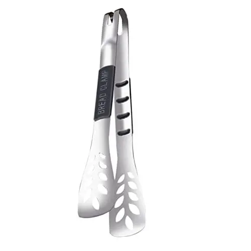 Produktbild: SHOWERORO 1Stk Brotklammer kitchenaide küchenwerkzeug Grillaccessoire barbecue set grillen zubehör Küchenservierzange BBQ-Steakzange Küchengerä zum Servieren von Speisen Plastik Silver