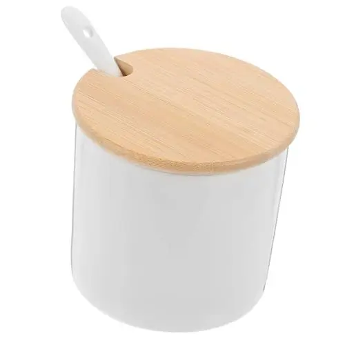 Produktbild: SHOWERORO Gewürzdosen-set Aus Keramik 250 Ml Gewürzbehälter Mit Deckel Stabiler Eleganter Salztopf Mit Löffel Küchenaufbewahrung