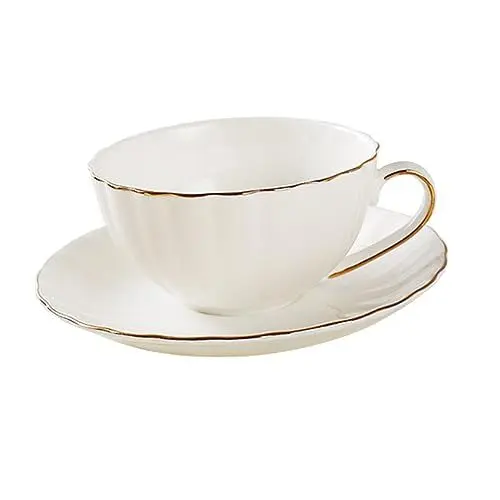 Produktbild: SHOWERORO Elegantes Porzellanbecher-set Aus Bone China Tassen Und Untertassen Für Kaffee Tee Wasser Für Familie Und Freunde