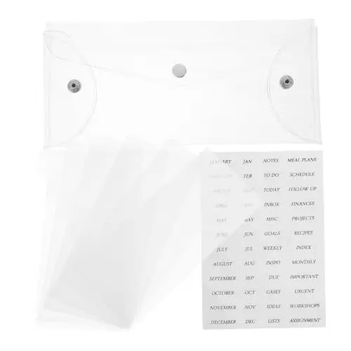 Produktbild: SHOWERORO Notizbuch – Transparenter Mattierter Spar-challenge-trenner Mit Aufkleberregistern Schwarz