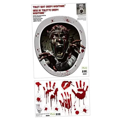 Produktbild: SHOWERORO 1 Set Halloween Gruseldekoration Pvc Badezimmer Toilettenkappen Halloween Aufkleber