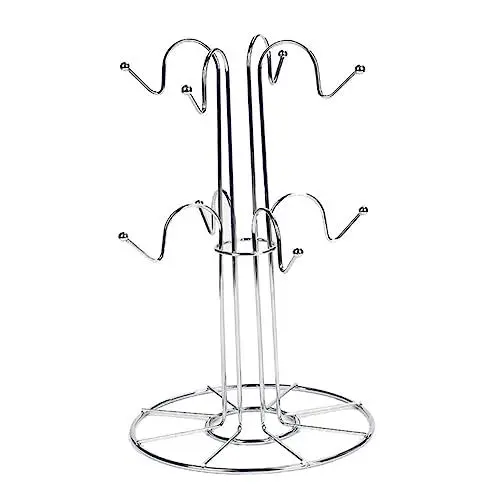 Produktbild: SHOWERORO 1 Stück Kaffeetassenhalter montiert Becher zum Aufhängen Kaffeetassenständer Cup-Organisator Gestell Tassenaufbewahrung Becherhalter Becher Organisator Eisen Silver