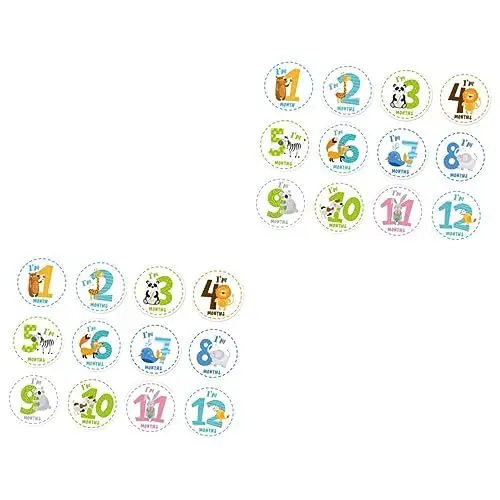 Produktbild: SHOWERORO 2sets Baby Aufkleber 12 Monate Aufkleber Baby Aufkleber Für Kleinkinder Neue Monat Für 12 Stück * 2