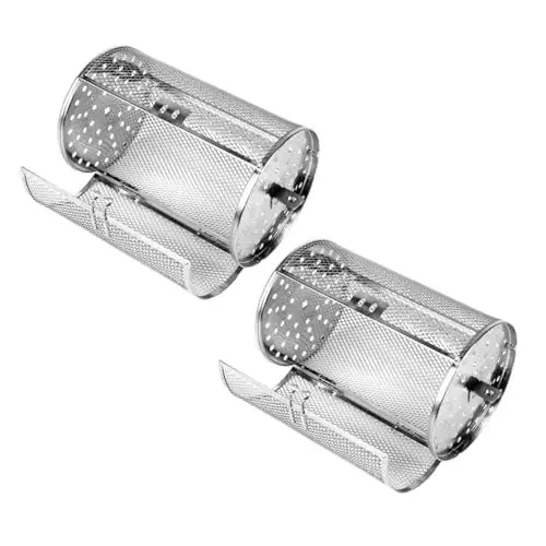 Produktbild: SHOWERORO 2stücke Edelstahl Grillkäfige Rostfreie Rotations-röstkäfige Für Gleichmäßiges Grillen Von Nüssen Kastanien Und Mehr Für Backofen Und Heißluftfritteuse