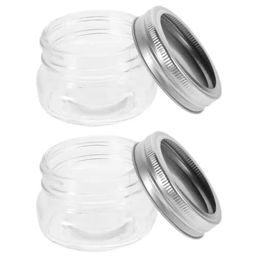 Produktbild: SHOWERORO 2St Einmachglas marmeladegläser marmeladengläse gewürz glasbehälter glasdose glastöpfe kleine Einmachgläser mit Deckel Essensgläser Einmachgläser klein Rostfreier Stahl Silver