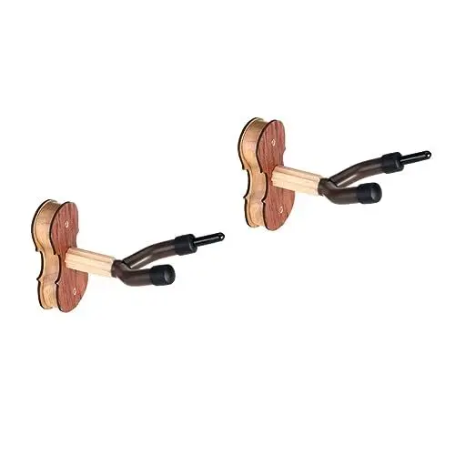 Produktbild: SHOWERORO 2St Geigenaufhänger Abnehmbare Haken Studio-Wandhalterung wandmontierter Kleiderständer Banjo-Wandhalterung Violine Halterung Violine Zubehör Wandhalterung für Violine Bambus