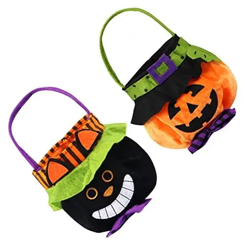 Produktbild: SHOWERORO Halloween-Süßigkeiten-Tragetasche 2er-Pack Süßigkeitentüten für Jungen und Mädchen große Aufbewahrungstasche für Partygeschenke für Halloween