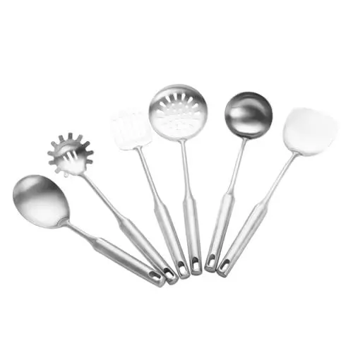 Produktbild: SHOWERORO Edelstahlspatel Mit Langem Griff Für Wok-küche Hitzebeständig Und Einfach Zu Reinigen Für Zubereitung Von Speisen