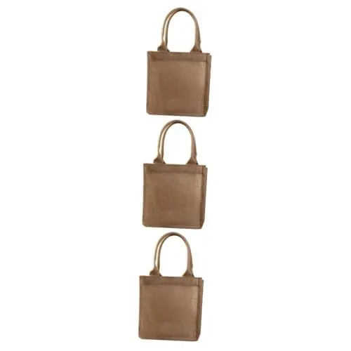 Produktbild: SHOWERORO 3St Retro-umweltfreundliche Jutetasche Mini-Jutebeutel Jute-Tasche Sackleinen-Tasche Tragetasche personalisierte jutetasche urlaub Sackleinen-Einkaufstasche Geschenkbeutel aus Jute