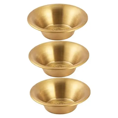 Produktbild: SHOWERORO 3st Westliche Restaurant-steaksauce Dressing Tasse Mini-vorspeisenteller Mini-lebensmittelbehälter Wasabi-gericht Gerichte Zubereiten Puddingbecher Golden Rostfreier Stahl