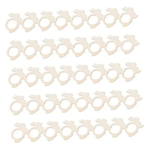 Produktbild: SHOWERORO 40 Stücke Holz Serviette Serviette Schnallen Elegante Tisch Für Ostern