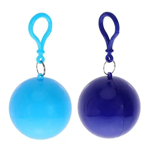 Produktbild: SHOWERORO 4 Stücke Einweg Regenponcho Ballform Wasserdicht Leicht Mit Schlüsselanhänger Für Camping Festival Notfälle Für Reisende & Outdoor Enthusiasten
