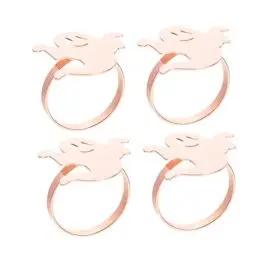 Produktbild: SHOWERORO 4 Stück Geister-Serviettenringe Halloween-Serviettenringe Gespenster Serviettenring Halloween Dekoration Halloween-Dekoration Halloween-Serviettenschnalle Geisterserviettenkreis