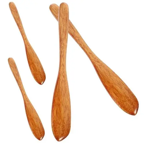 Produktbild: SHOWERORO Butter-set 4-teilig Aus Holz Butterstreicher Butterschneider Cremestreicher Küchenwerkzeug