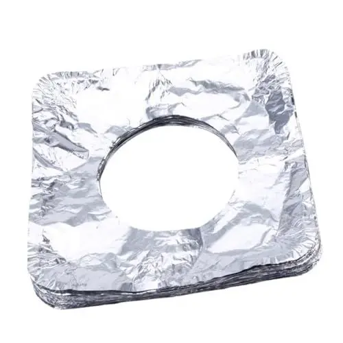 Produktbild: SHOWERORO Verdickte Aluminiumfolie Gasherdbrenner Hitzebeständiger Gasofen 50-teiliges Set Für Einfache Reinigung
