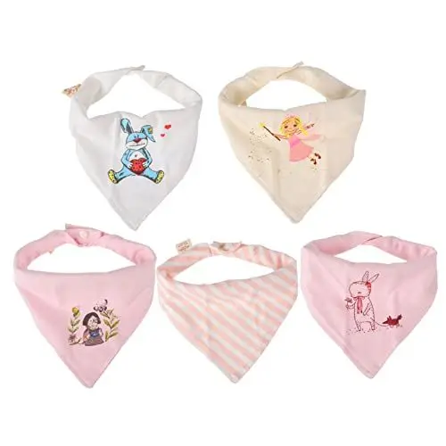 Produktbild: SHOWERORO 5 Stk -Dreieck kleinkind handtuch Babyhandtücher Babylätzchen aus Baumwolle taschentuch zubehör babyzubehör Spucktuch aus Baumwolle Sabberlätzchen aus Baumwolle