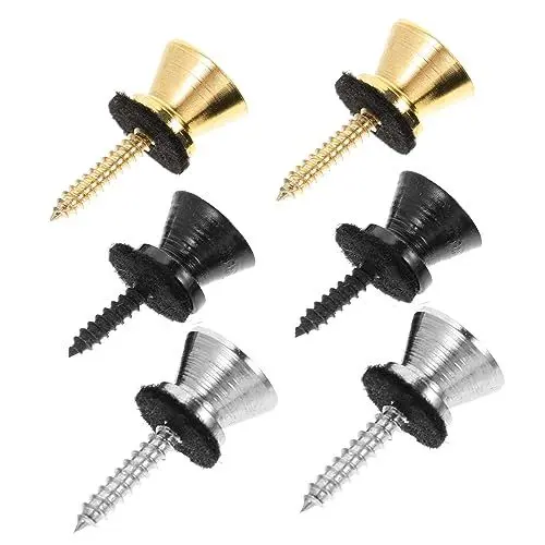 Produktbild: SHOWERORO 6St Nägel für Gitarrengurte Bassgitarre Gurtschnalle für Gitarre Anti-Off-Gurt-Taste Straps Gitarrengurt Schnalle Gitarrengurt Befestigung Bassgurtschlösser Metallnagel für Gitarre