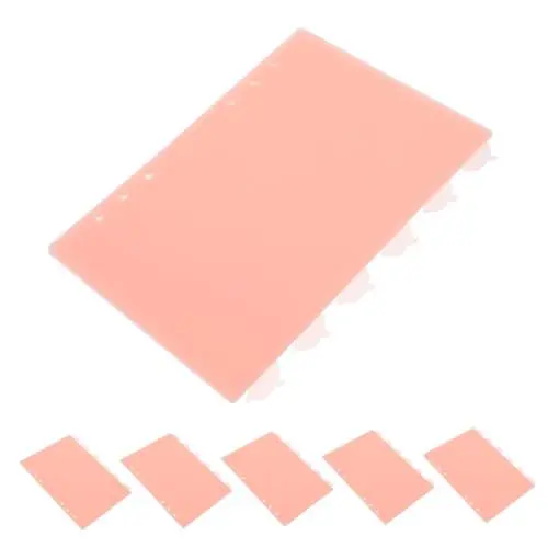 Produktbild: SHOWERORO 6er-pack Ordnerteiler Im -stil Ästhetische Teiler Für Die Notizbuchorganisation Pp-kunststoff 6 Löcher Ersatz-notizblockteiler