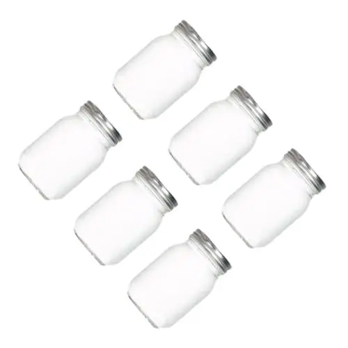 Produktbild: SHOWERORO 6 Stk Einmachglas Marmeladenglas Behälter Für Lebensmittelbehälter Mit Deckel Zum Mitnehmen Teedose Kanister Runder Behälter Mit Deckel Nuss Samenglas Hohes Weißes Glas