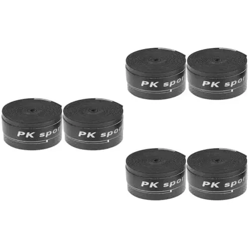 Produktbild: SHOWERORO 6 Stk Rutschfestes Schweißband Bänder Für Drumsticks Klebeband Für Tennisschläger Rutschfestes Trommelstockband Trommelstock-schweißbandagen Badminton Black Wasserviskoser Pu