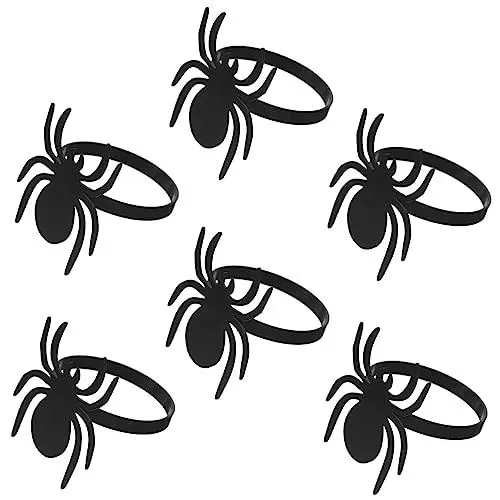 Produktbild: SHOWERORO 6 Stück Halloween-Spinnen-serviettenringe Metall-serviettenringe Für Partys Tischdekorations-Accessoire