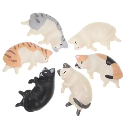 Produktbild: SHOWERORO Kühlschrankmagnete niedlicher Cartoon 6 Stück Katzen-Design Harz Kühlschrankaufkleber Magnete
