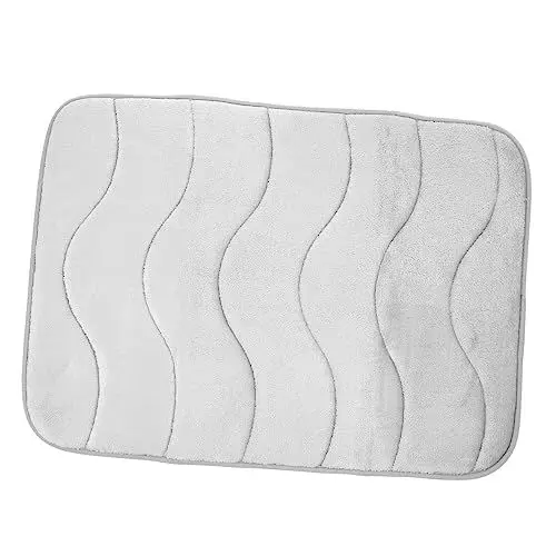 Produktbild: SHOWERORO Wasserabsorbierender Teppich Grauer Badezimmerteppich – Bodenmatte Moderne Fußmatte Für Die Inneneinrichtung