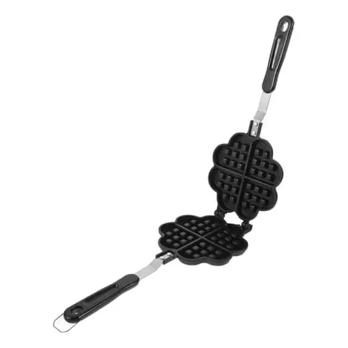 Produktbild: SHOWERORO Doppelseite Backblech Waffelpresse Klein Hersteller Waffeln Pfannkuchen Dash Waffeleisen Geformt Für Backen Tablett Backwerkzeug Kuchenform Waffeleisen Form Black Aluminiumguss