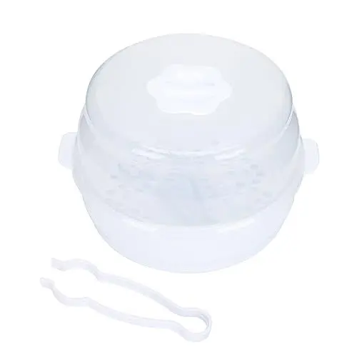 Produktbild: SHOWERORO Mikrowellen-babyflaschen-sterilisator Mit Dampfgarer-funktion Abs-material Für Langlebige Nutzung Großem Und Einfacher Handhabung Zu Hause Und Unterwegs
