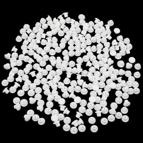 Produktbild: SHSHbuy 5mm Bohrloch Abdeckkappen,300 Stück Möbel Lochabdeckung,Schrank Abdeckstopfen,Kunststoff Lochstopfen,Schraubenabdeckung Weiss für Schrauben,Bohrungen