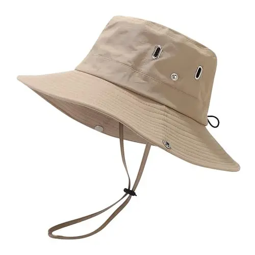 Produktbild: SHSHbuy Outdoor Sonnenhut Breite Krempe Herren,UV Schutz Breiter Krempe Sonnenschutz Wanderhut Faltbar,Boonie Hat Gartenhut Buschhut Fischerhut Anglerhut 55–60 cm