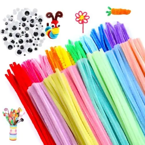 Produktbild: SHSHbuy Pfeifenreiniger Basteln,300 Stück DIY Pfeifenreiniger Chenilledraht Bunte Pfeifenputzer für Kinder zum Basteln und Dekorieren 6mm*30cm