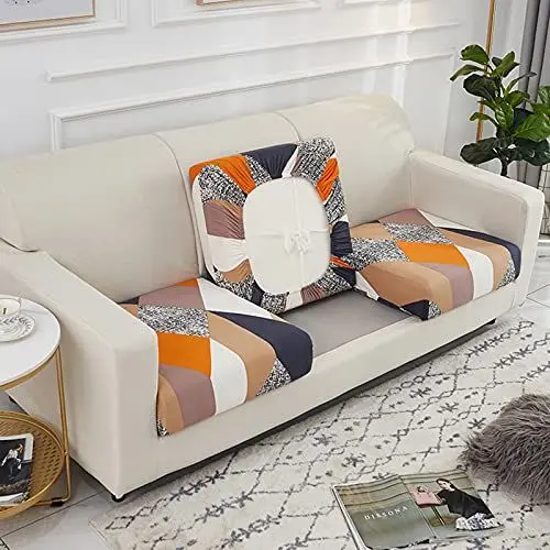 Produktbild: Shujin 1 Stück Sofa Sitzkissenbezug Modern Stretch Sitzkissenschutz Couch Kissenbezug Elastisch Kissenbezüge Husse Überzug Bezug rutschfest Für Sofa Sitzkissen(Zauberwürfel ，1 Sitzer)