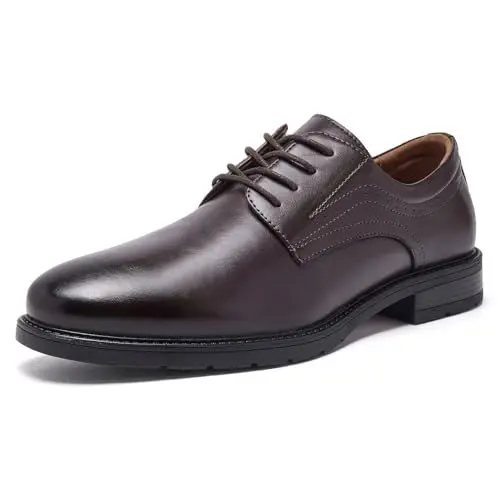 Produktbild: SHULOOK Anzugschuhe Oxford Schuhe Herren Classic Business Derby Schuhe Herren Comfort Schnürhalbschuhe (Braun EU 42)