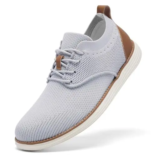 Produktbild: SHULOOK Atmungsaktive Sommerschuhe Herren Leichte Walkingschuhe Sommer Business Schuhe Casual Moderne Breeze Sneakers (Hellgrau 47)