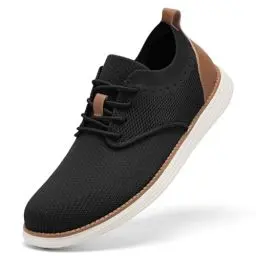 Produktbild: SHULOOK Herren Atmungsaktive Sommerschuhe Leichte Oxfords Schuhe Sommer Casual Lace Up Dress Schuhe Gestrickte Sneakers (Schwarz 47)