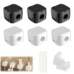 Produktbild: shwcbf 6 Stück Kabelhalter Kabelclips,kabel organizer,Kabelorganizer,Magnetische Kabelmanagement,Selbstklebend Kabelhalter Für Ladekabel,HDMI, USB, Audiokabel Organisation(3 schwarze 3 weiße)