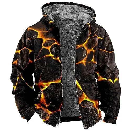 Produktbild: SHZFGUI Bademantel Herren Xxl Herren Lederjacke Winterjacke Jungen 176 Hardshelljacke Herren Wollmantel Herren Militär Winterjacke Herren Outdoorjacke Herren Wasserdicht Atmungsaktiv 3D Pulli 3D