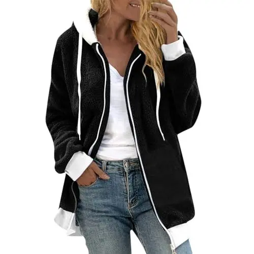 Produktbild: SHZFGUI Strickmantel Damen Mantel Damen Steppmantel Damen Bbl Jacket Damen Skijacke Mädchen Mantel Damen Herbst Winter Fahrradjacke Damen Schwarzer Mantel Damen Bademantel Kurz Damen Schwarz 2Xl