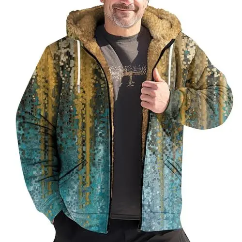 Produktbild: SHZFGUI Winterjacke Jungen Herrenmantel Lederjacke Herren Winter Bademantel Herren Lang Schwarzer Mantel Herren Herren Morgenmantel Fleecejacke Herren Outdoor Sherpa Jacke Herren Hausmantel Herren