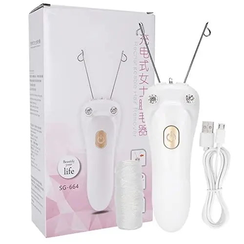 Produktbild: Sicherer, Hochwertiger Epilierer mit Faden, Elektrischer Epilierer mit USB-Aufladung, Tragbar für Frau, Gesicht, Achselhöhlen (Gold)