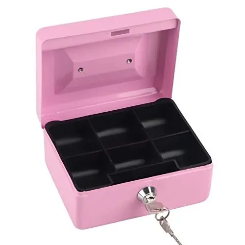 Produktbild: Sicherheitsbox, 1 Stück, Mini, tragbar, Stahl, abschließbar, für Bargeld, Geld, Münzen, Safe, Sicherheitsbox für den Haushalt