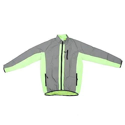 Produktbild: Sicherheitsjackenmantel, Reflektierende Polyesterjacke mit Reißverschluss, Regenfest Zum Wandern (L)