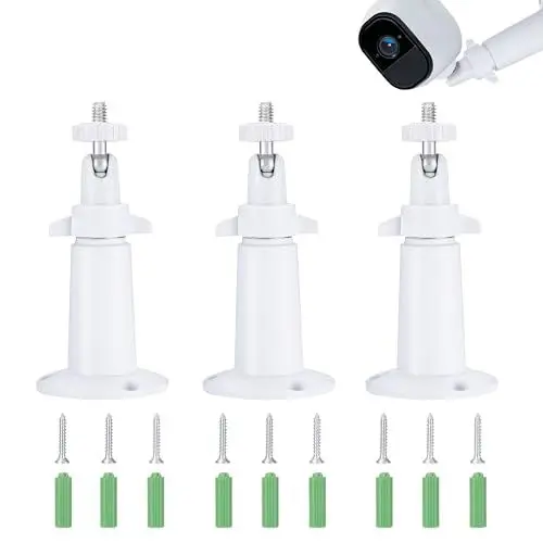 Produktbild: Sicherheitskamera Halterung Verstellbare Sicherheitskamera Wandhalterung Sicherheit Kamerahalter 360 Degree kompatibel mit Arlo Pro Blink CCTV Weiß 3 Stück