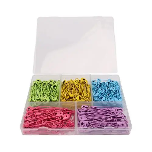 Produktbild: Sicherheitsnadeln, Sicherheitsnadeln für Kleidung, Bunte Kombination, Sicherheitsschnalle aus Stahldraht, kleine Sicherheitsnadeln (Light Green Yellow Light Blue Pink Purple)